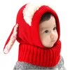 Casquettes Chapeaux Hiver Bébé Chapeau Cache-Cou Joint Enfants Enfants Chien Casquettes pour Garçons Filles Crochet Tricoté Bonnet Chapeaux Infantile Enfant En Bas Âge Mode 230313