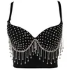 Damestanks Rhinestone Tassels Ademend Lenceria Femenina Sling Top Wedding Fashion Style Debardeur Debardeur Espartilho Performance Clothing Tank