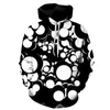 Men's Hoodies Black White Gossip Vortex 3D Digital Printing Spring Autumn Hooded Pocket Pullovers Menwomen Casual Loose Sportswear 6XL