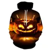 Herrtröjor halloween pumpa 3d digital tryck vårhöst huvtröjor män kvinnor avslappnad långärmad fick sportkläder