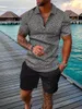 Мужские футболки летние короткие рукава рубашка поло пляж пляжные шорты 2 куски.