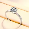 Solitaire Ring Free Trial Adjustable Anillos Moissanite Copper Colorfast Classical Romantic Rings Fashion Women Jewelry Wedding Accessories Z0313