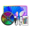 LED LED Lights 16,4 stóp Wodoodporne kolorystyczne paski światła Pamięć jasne 5050 MultiColor RGB oświetlenie do pokoju sypialni Kitchen Partys Crestech168