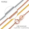 Strängar strängar yunli real 18k guld halsband match pendel kedja solid au750 chopin kedja för kvinnor fin smycken bröllop gåva 230311