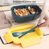 Dinnerware Sets Lunch Box Containers Heat-resistant Microwaveable Leakproof Bento With Chopsticks Sealed Japanese For Adult Child