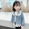 Vestes Enfants Denim pour Filles Bébé Fleur Broderie Manteaux Printemps Automne Mode Enfant Outwear Déchiré Jeans Jean 230313