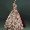 Robes décontractées robe victorienne rouge robe de bal pour les femmes Vintage médiéval à lacets Cinch Corset Renaissance Cosplay Costume Vestidos