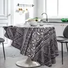 Mantel de 1,5 m estilo bohemio gris mantel para comedor redondo tejido étnico algodón Lino cubierta a prueba de polvo hogar cocina