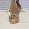 Bolsa de praia de CC Bolsa de luxo Bolsa de bolsa de bolsa Bolsa de ombro de bolsa de ombro de compras DeAuville CC Pearl Canvas Crossbody Bag carteira bege viajar