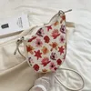 Abendtaschen 2023 Frauen Sonnenblumenölgemälde Shouler Weibliche Marke Wellendesign Knoten Unterarm Handtasche Mode Mädchen Geldbörsen