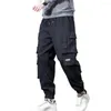 Herenbroek joggers ademende mid-rise hiphop stijl mannen pure kleur pluche voering linering trekkoord lading anti-freeze