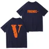 VLONE Original design Men's T-Shirts VLONE logo Summer Cartoon Collarless Short Sleeve Letter Loose Versatile Tops T-Shirts black white red VL1048