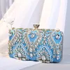 Evening Bag S Clutch Bag Party Purse Luxury Wedding for Bridal Exquisite Crystal Ladies Handbag Gold Black Blue Wallet 230313
