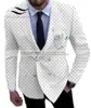 Abiti da uomo Abito da uomo 2 pezzi Formale Jacquard Matrimonio Groomsmen Moda Smoking Slim Fit Blazer Taglia personalizzata