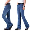 Jeans masculinos calças de calça de jeans que largam as calças de cintura alta jeans de flare para homens Bootcut Blue jeans Hommes Bell Bottom Men 230313