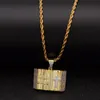 Pendant Necklaces Hip Hop CZ Zircon Paved Bling Iced Out Holy Bible Pendants Necklace Men Rapper Jewelry Gold Color GiftPendant PendantPenda