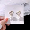 Dangle Chandelier South Korea's Hundred Ins Fairy Wind Earrings Needle Temperament Hollow Love Earrings Female Pearl Pendant Earrings G230313