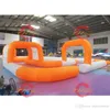 Pista de carreras de kart inflable comercial para actividades al aire libre para juegos de bolas de burbujas de coches de parachoques