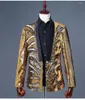 Men's Suits Party Men Suit Blazers Two Color Stage Jackets Sequin Blazer Costumes Yellow Blue Green Black Casual