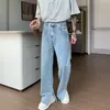 Herren Jeans Mode Split Jeans für Männer Koreanische gerade Hosen High Street Denim Hosen Baggy Casual Bottoms Streetwear Y2K männliche Kleidung 230313