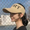 Breda brimhattar 2023 Summer Women Sun Big Empty Top Hat Female UV Protection Caps Cutout Beach Outdoor Cap Sport Stick