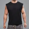 Men's T-Shirts Gyms Bodybuilding Slim Shirts sleeveless O-neck Sleeves Cotton Tee Tops Clothing Men Summer Workout Fitness Brand T-shirt 230311