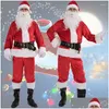 Erkek Trailsits Mens 5pcs Noel Noel Baba Kostüm Fantezi Elbise ADT Su Kıyafet Cosplay Kıyafeti artı S3XL Drop Teslimat Giyim Clo DHJ05