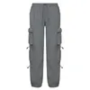 BIIKPIIK Damen-Jogginghose mit Taschen, Vintage-Trainingsoverall, mittlere Taille, Kordelzug, lockere Cargo-Streetwear-Jogginghose 230313