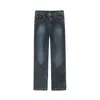 Mäns jeans iefb Autumn Vintage Jeans Men's Korean Fashion Straight Tube Loose Casual Pants Split Botts Trendy Denim Trousers 9y4515 230313