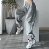 Womens Pants Capris Gray Sweatpants Summer Spring Streetwear High Waist Joggers Loose Sports 230313