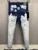 DSQ PHANTOM TURTLE Jeans da uomo Classico Moda Uomo Jeans Hip Hop Rock Moto Uomo Design casual Jeans strappati Jeans skinny denim effetto consumato 61274