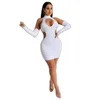 فساتين غير رسمية قبالة الكتف Bodycon Dress 2023 Summer Sexy Cut Out Stide Mini Party Club Throughits Lacking Black Clothing