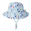 Berets Summer Baby Sun Hat Boys Cap Children Panama Unisex Beach Girls Bucket Hats Cartoon Infant Caps UV Kids Pography Props