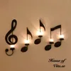 Titulares de velas titular Black Music Note Wall science castlestick ornamentos decorativos