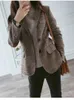 Damespakken herfst winter vintage blazer ceket dames Brits stijl pak jas wollen Koreaans dik casual elegant