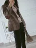 Damespakken herfst winter vintage blazer ceket dames Brits stijl pak jas wollen Koreaans dik casual elegant