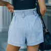 Damen-Shorts, Damen-Jeans, modisch, Sommer, einfarbig, Schnürung, locker sitzende Schleife, hohe Taille, kurze Jeans, Damen, Taschen-Streetwear