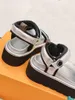 Lyxdesigner kalvskinn kvinnor sandaler pool kudde komfort sandal krok loop fästelement mules tofflor gummilid med låda med låda