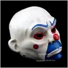 Maski imprezowe Joker Bank Mask Clown Masquerade Carnival Fancy LaTex Prezent Zestaw akcesoria świątecznego superbohatera horror 220715 dhdae