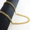 Chains 2/3/3.5/5/6/7mm Gold Color Stainless Steel Curban Chain Necklace For Man & Women Fashion Jewelry