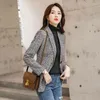 Abiti da donna 2023 Autunno coreano stile britannico donna blazer scozzese giacche singolo bottone lavoro ufficio signora vestito sottile casual giacca femminile