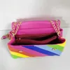 Kvinnors väska Rainbow Color Contrast Patchwork Bag Messenger Bag axelväska 230313