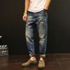 Jeans masculinos HAREM Jeans soltos Baggy Casual Joggers Plus Size Hip Hop calça de jeans camuflagem de retalhos de retalhos de rua
