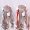 Party Masks Soft Girl Long Ribbon Plush Balls Hair Ornament Hairpin Cosplay Ancient Hanfu Tassels Fresh Headwear Style Pair Clips