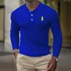 Polo's voor heren lente en herfst casual hoogwaardige hoogwaardige mode afdrukken trendy poloshirt tops 230311