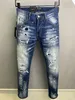 DSQ PHANTOM TURTLE Men's Jeans Classic Fashion Man Jeans Hip Hop Rock Moto Mens Casual Design Ripped Jeans Distressed Skinny Denim Biker Jeans 61263
