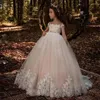 Fille Robes Élégant Volants Robe De Bal Fleur 2023 Cristal Enfants Princesse Pour Les Mariages Parti Pageant Robes Vestidos De Fiesta