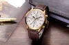 Orologi da polso Original Fashion Designer Orologio da polso da uomo con quadrante bianco oro con funzione cronografo