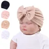 Caps Hats born Bonnet Hat Baby Turban Comfortable Headdress Bow-Hat Spring Headwrap for Baby 0-6M Infant Shower Gift 4PCS 230313