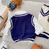 Weistcoat 0 5years Toddler Kids Boy Boy Girl Knitwear v رقب سترة سترة الحياكة خارج الملابس خارج الملابس الخريف 230313